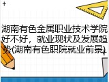 湖南有色金属职业技术学院好不好，就业现状及发展趋势(湖南有色职院就业前景)
