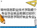 常州信息职业技术学院哪个专业毕业就业前景比较好(常州信息学院好就业专业)