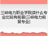 三峡电力职业学院读什么专业比较有前景(三峡电力前景专业)
