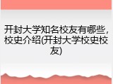 开封大学知名校友有哪些，校史介绍(开封大学校史校友)