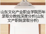 山东文化产业职业学院历年录取分数线深度分析(山东文产职院录取分析)