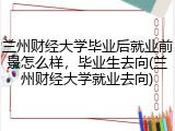 兰州财经大学毕业后就业前景怎么样，毕业生去向(兰州财经大学就业去向)