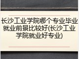 长沙工业学院哪个专业毕业就业前景比较好(长沙工业学院就业好专业)