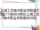 上海工艺美术职业学院是不是211或985高校(上海工艺美术职业学院是985吗)