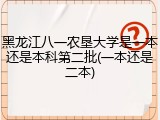 黑龙江八一农垦大学是一本还是本科第二批(一本还是二本)
