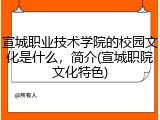 宣城职业技术学院的校园文化是什么，简介(宣城职院文化特色)