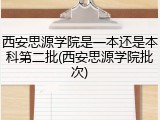 西安思源学院是一本还是本科第二批(西安思源学院批次)