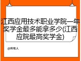 江西应用技术职业学院一年奖学金最多能拿多少(江西应院最高奖学金)
