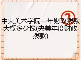 中央美术学院一年财政拨款大概多少钱(央美年度财政拨款)