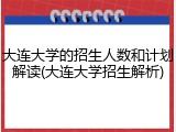 大连大学的招生人数和计划解读(大连大学招生解析)