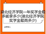 湖北经济学院一年奖学金最多能拿多少(湖北经济学院奖学金最高多少)