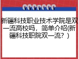 新疆科技职业技术学院是双一流高校吗，简单介绍(新疆科技职院双一流？)