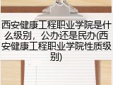 西安健康工程职业学院是什么级别，公办还是民办(西安健康工程职业学院性质级别)