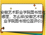 安徽艺术职业学院图书馆在哪里，怎么样(安徽艺术职业学院图书馆位置评价)