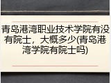 青岛港湾职业技术学院有没有院士，大概多少(青岛港湾学院有院士吗)