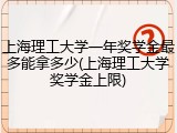 上海理工大学一年奖学金最多能拿多少(上海理工大学奖学金上限)