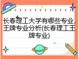 长春理工大学有哪些专业，王牌专业分析(长春理工王牌专业)