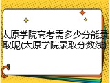 太原学院高考需多少分能录取呢(太原学院录取分数线)