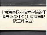 上海海事职业技术学院的王牌专业是什么(上海海事职院王牌专业)