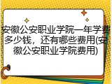 安徽公安职业学院一年学费多少钱，还有哪些费用(安徽公安职业学院费用)