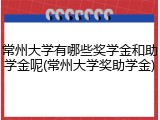 常州大学有哪些奖学金和助学金呢(常州大学奖助学金)