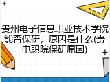 贵州电子信息职业技术学院能否保研，原因是什么(贵电职院保研原因)