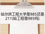 哈尔滨工程大学是985还是211(哈工程是985吗)