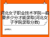 河北女子职业技术学院一般要多少分才能录取(河北女子学院录取分数)