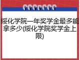 绥化学院一年奖学金最多能拿多少(绥化学院奖学金上限)