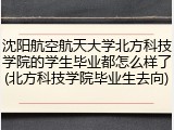 沈阳航空航天大学北方科技学院的学生毕业都怎么样了(北方科技学院毕业生去向)