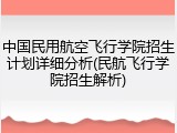 中国民用航空飞行学院招生计划详细分析(民航飞行学院招生解析)