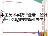 中国美术学院毕业后一般能干什么呢(国美毕业去向)