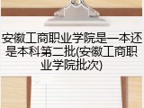 安徽工商职业学院是一本还是本科第二批(安徽工商职业学院批次)