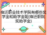 宿迁职业技术学院有哪些奖学金和助学金呢(宿迁职院奖助学金)