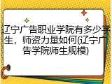 辽宁广告职业学院有多少学生，师资力量如何(辽宁广告学院师生规模)
