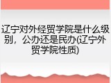 辽宁对外经贸学院是什么级别，公办还是民办(辽宁外贸学院性质)