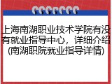 上海南湖职业技术学院有没有就业指导中心，详细介绍(南湖职院就业指导详情)