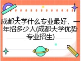成都大学什么专业最好，一年招多少人(成都大学优势专业招生)