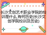 长沙文创艺术职业学院的校训是什么,有何历史(长沙文创学院校训及历史)