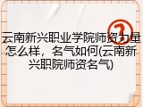 云南新兴职业学院师资力量怎么样，名气如何(云南新兴职院师资名气)
