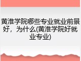 黄淮学院哪些专业就业前景好，为什么(黄淮学院好就业专业)