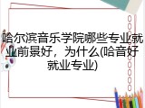 哈尔滨音乐学院哪些专业就业前景好，为什么(哈音好就业专业)