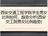 西安交通工程学院学生男女比例如何，趋势分析(西安交工院男女比例趋势)