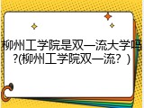 柳州工学院是双一流大学吗?(柳州工学院双一流？)