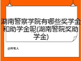 湖南警察学院有哪些奖学金和助学金呢(湖南警院奖助学金)