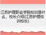江苏护理职业学院校训是什么，校长介绍(江苏护理校训校长)