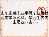 山东服装职业学院毕业后就业前景怎么样，毕业生去向(山服就业去向)
