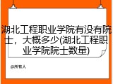 湖北工程职业学院有没有院士，大概多少(湖北工程职业学院院士数量)