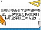 重庆科技职业学院有哪些专业，王牌专业分析(重庆科技职业学院王牌专业)