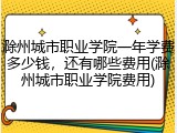 滁州城市职业学院一年学费多少钱，还有哪些费用(滁州城市职业学院费用)